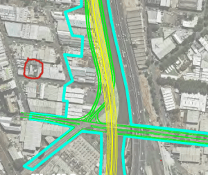 Red marks McCandlish house.  Blue marks the project boundary.
